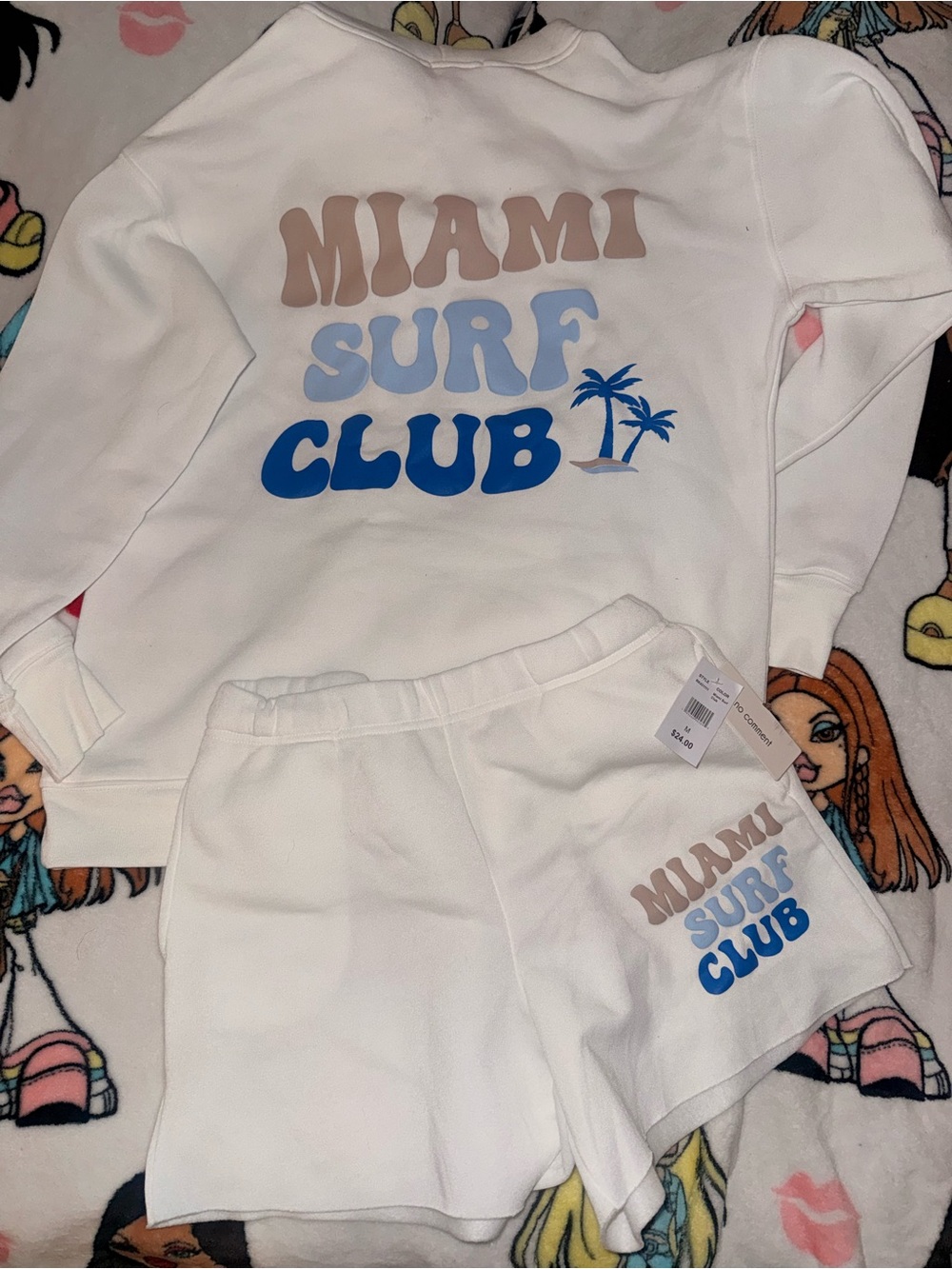 Miami surf club hoodie & shorts set medium